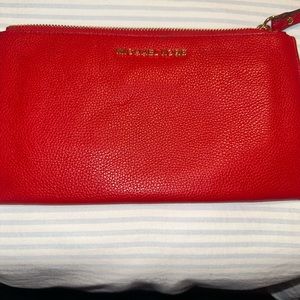 Euc red Michael Kors XL wristlet
